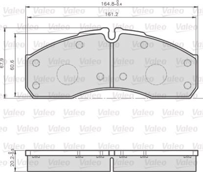 Valeo 872160 - Kit de plaquettes de frein, frein à disque cwaw.fr