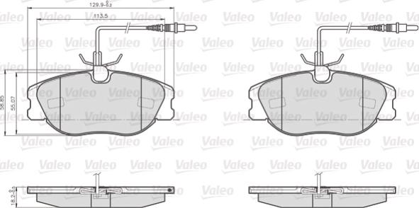 Valeo 872801 - Kit de plaquettes de frein, frein à disque cwaw.fr