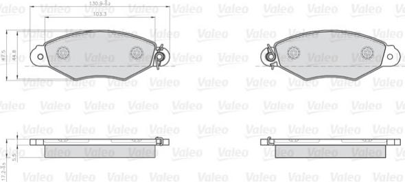 Valeo 872807 - Kit de plaquettes de frein, frein à disque cwaw.fr