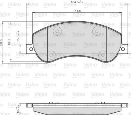 Valeo 872816 - Kit de plaquettes de frein, frein à disque cwaw.fr