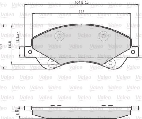 Valeo 872818 - Kit de plaquettes de frein, frein à disque cwaw.fr