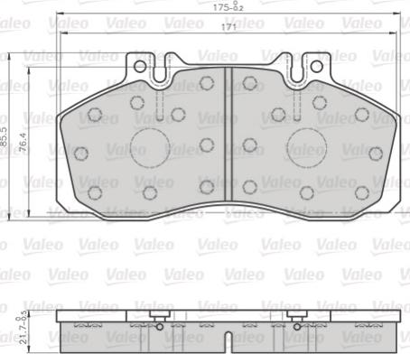 Valeo 872835 - Kit de plaquettes de frein, frein à disque cwaw.fr