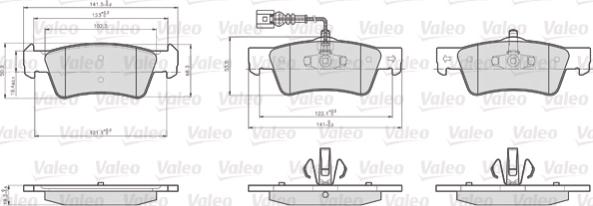 Valeo 872367 - Kit de plaquettes de frein, frein à disque cwaw.fr