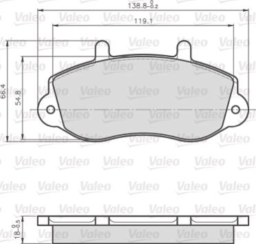 Valeo 872302 - Kit de plaquettes de frein, frein à disque cwaw.fr