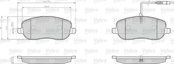 Valeo 872261 - Kit de plaquettes de frein, frein à disque cwaw.fr