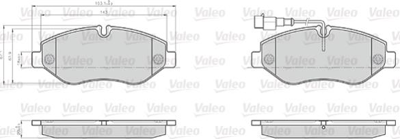 Valeo 872230 - Kit de plaquettes de frein, frein à disque cwaw.fr