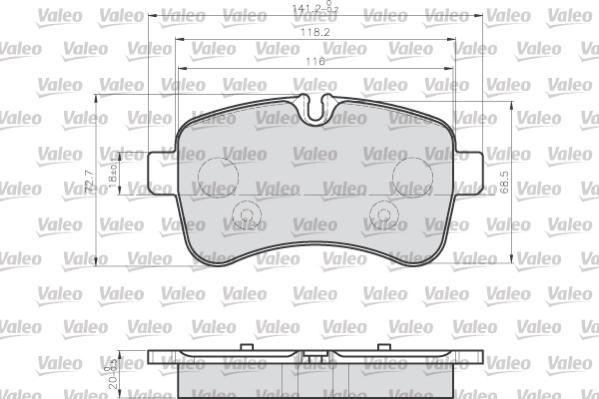 Valeo 872232 - Kit de plaquettes de frein, frein à disque cwaw.fr