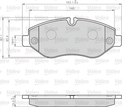 Valeo 872229 - Kit de plaquettes de frein, frein à disque cwaw.fr