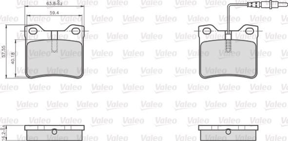 Valeo 872279 - Kit de plaquettes de frein, frein à disque cwaw.fr