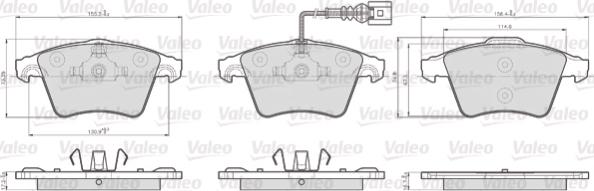 Valeo 872746 - Kit de plaquettes de frein, frein à disque cwaw.fr