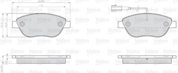 Valeo 872708 - Kit de plaquettes de frein, frein à disque cwaw.fr