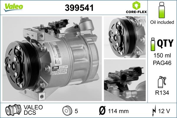 Valeo 399541 - Compresseur, climatisation cwaw.fr