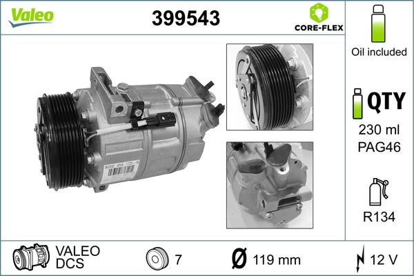 Valeo 399543 - Compresseur, climatisation cwaw.fr