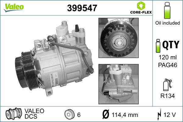 Valeo 399547 - Compresseur, climatisation cwaw.fr