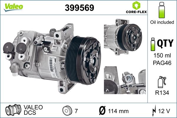 Valeo 399569 - Compresseur, climatisation cwaw.fr