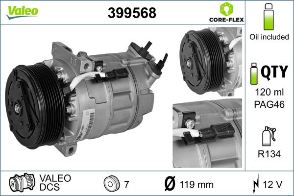 Valeo 399568 - Compresseur, climatisation cwaw.fr