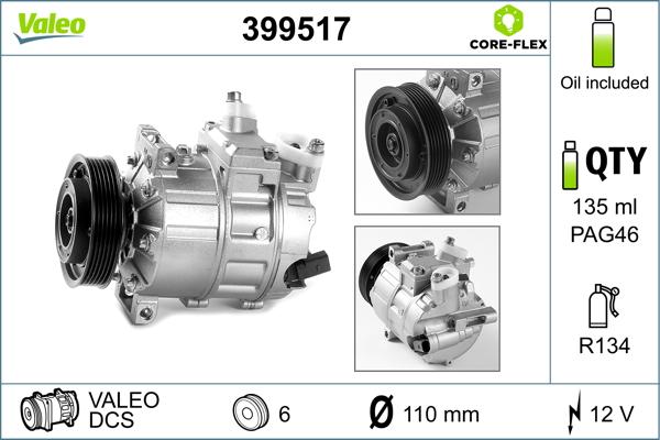 Valeo 399517 - Compresseur, climatisation cwaw.fr