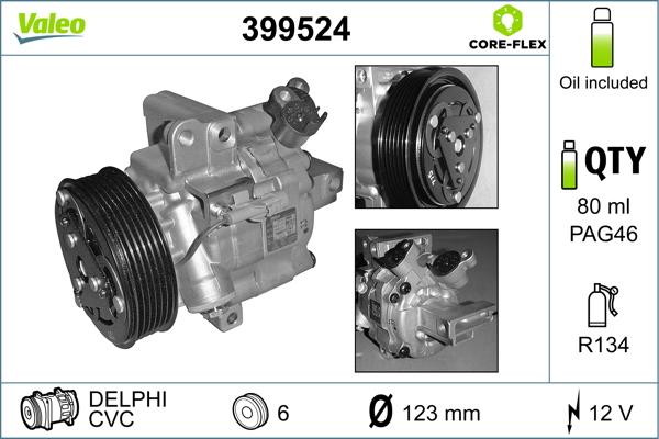 Valeo 399524 - Compresseur, climatisation cwaw.fr