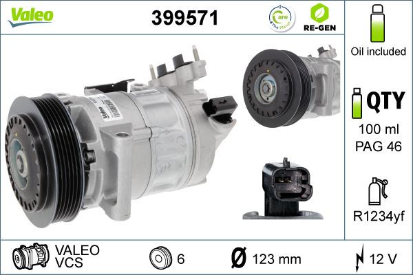 Valeo 399571 - Compresseur, climatisation cwaw.fr