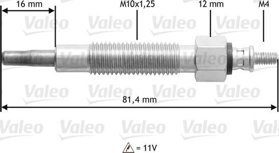 Valeo 345 186 - Bougie de préchauffage cwaw.fr