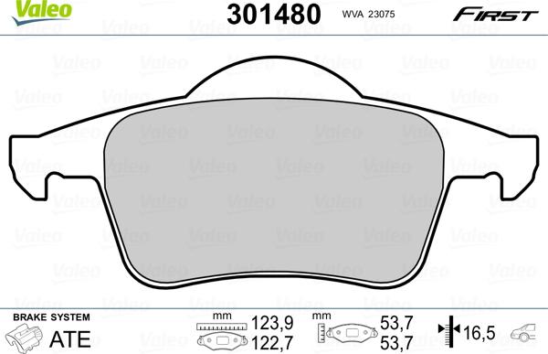 Valeo 301480 - Kit de plaquettes de frein, frein à disque cwaw.fr