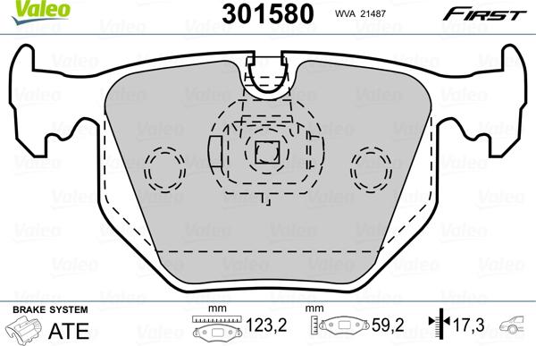 Valeo 301580 - Kit de plaquettes de frein, frein à disque cwaw.fr