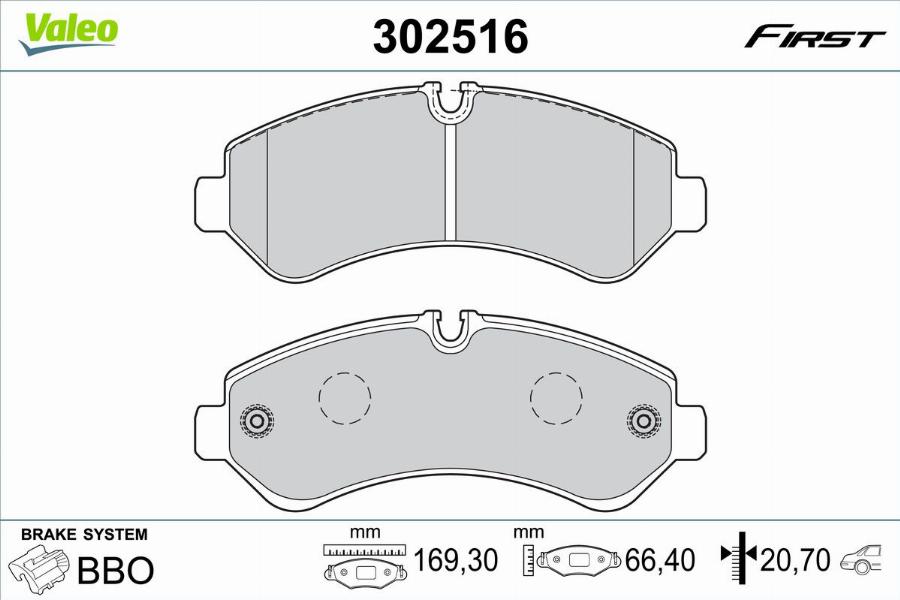 Valeo 302516 - Kit de plaquettes de frein, frein à disque cwaw.fr