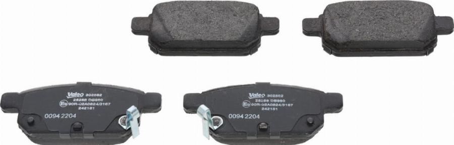 Valeo 302582 - Kit de plaquettes de frein, frein à disque cwaw.fr