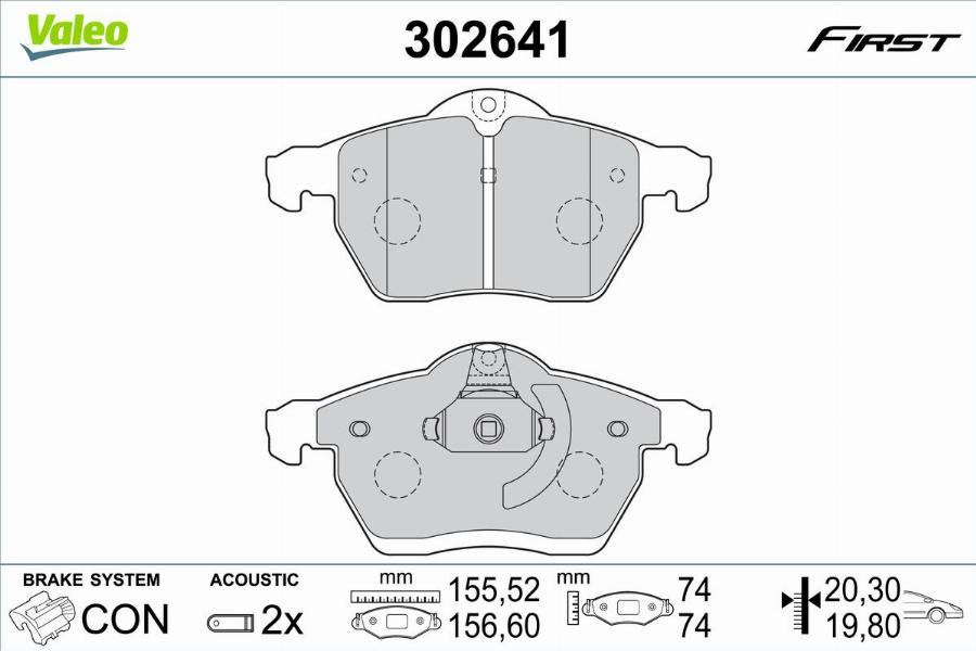 Valeo 302641 - Kit de plaquettes de frein, frein à disque cwaw.fr