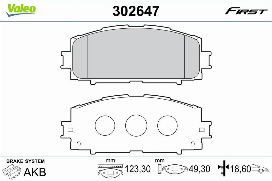 Valeo 302647 - Kit de plaquettes de frein, frein à disque cwaw.fr