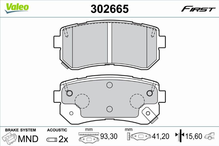 Valeo 302665 - Kit de plaquettes de frein, frein à disque cwaw.fr