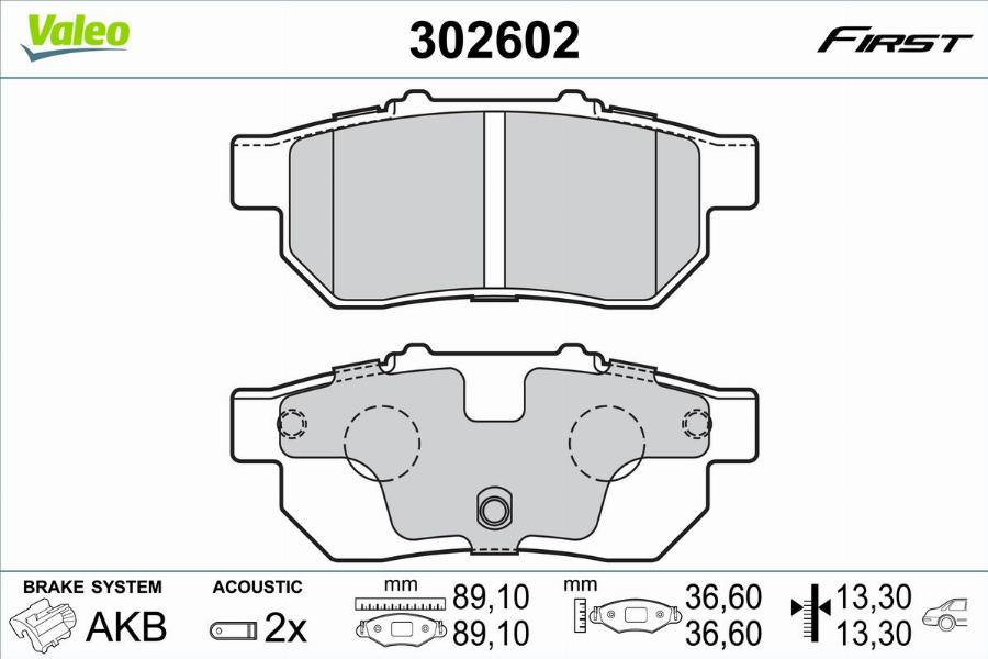 Valeo 302602 - Kit de plaquettes de frein, frein à disque cwaw.fr