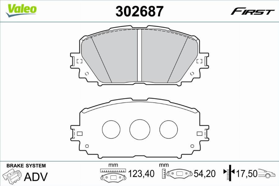 Valeo 302687 - Kit de plaquettes de frein, frein à disque cwaw.fr