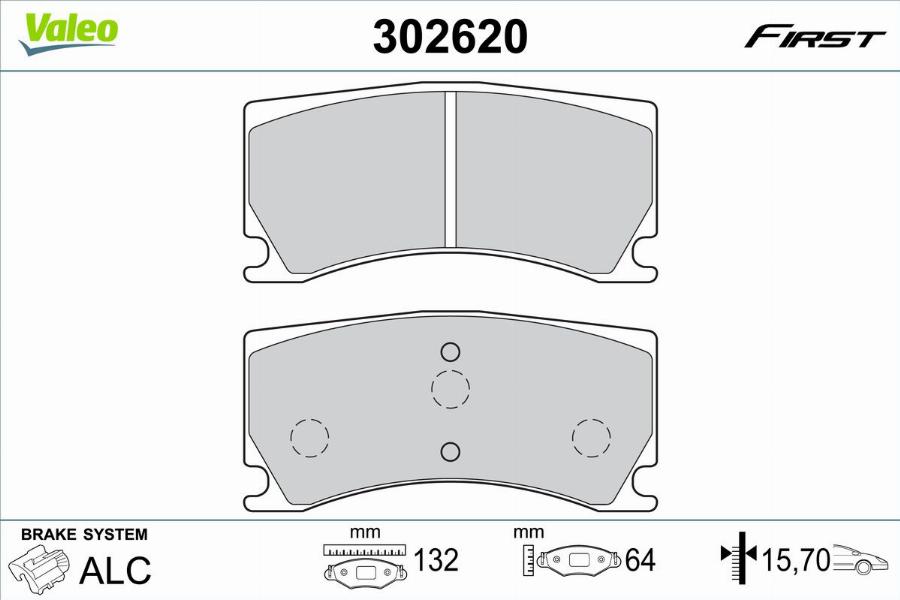 Valeo 302620 - Kit de plaquettes de frein, frein à disque cwaw.fr