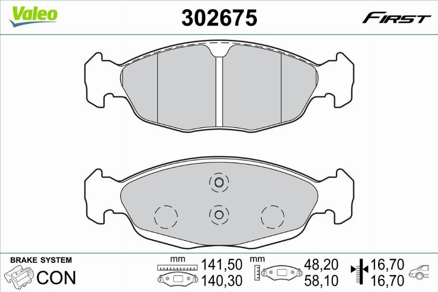 Valeo 302675 - Kit de plaquettes de frein, frein à disque cwaw.fr