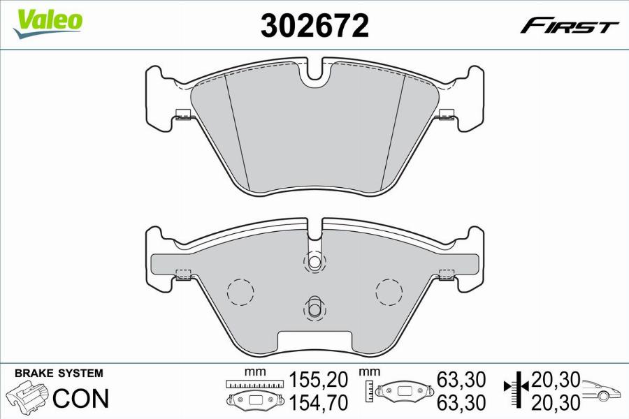 Valeo 302672 - Kit de plaquettes de frein, frein à disque cwaw.fr