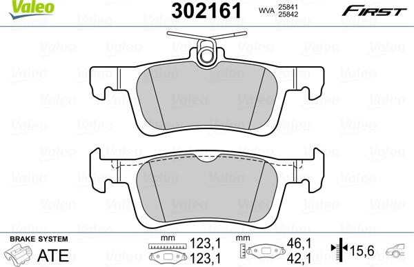 Valeo 302161 - Kit de plaquettes de frein, frein à disque cwaw.fr