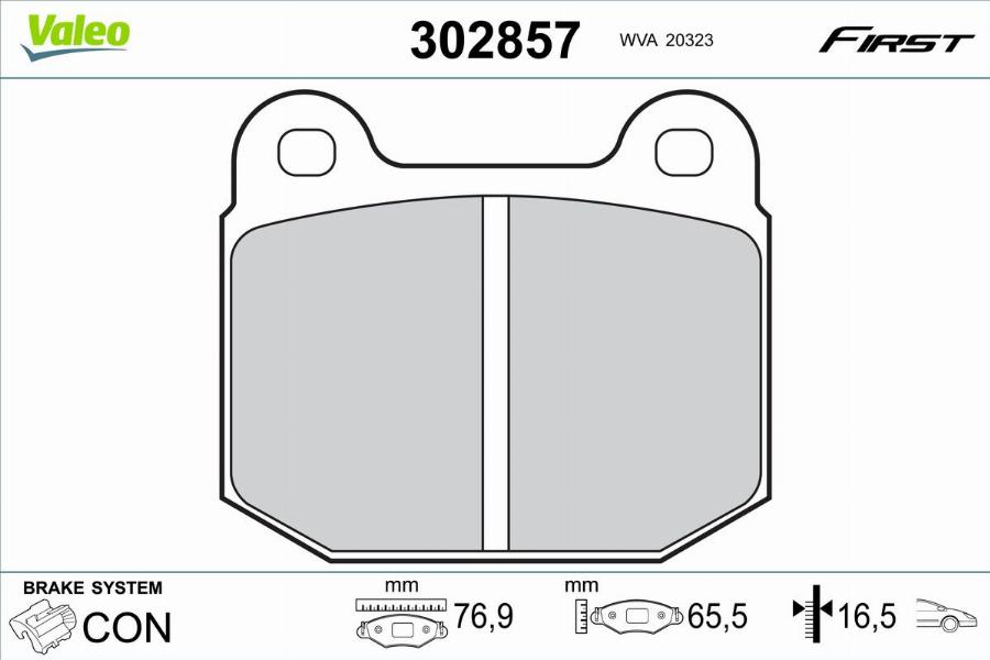 Valeo 302857 - Kit de plaquettes de frein, frein à disque cwaw.fr