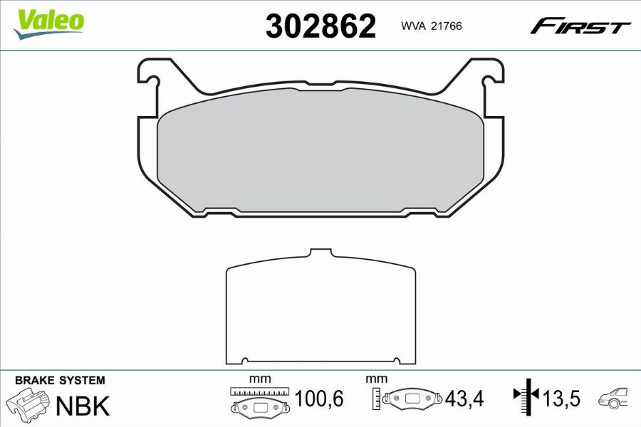 Valeo 302862 - Kit de plaquettes de frein, frein à disque cwaw.fr