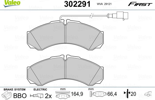 Valeo 302291 - Kit de plaquettes de frein, frein à disque cwaw.fr