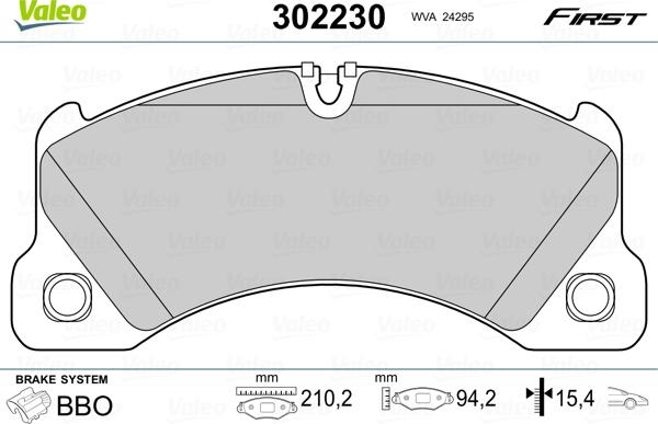 Valeo 302230 - Kit de plaquettes de frein, frein à disque cwaw.fr