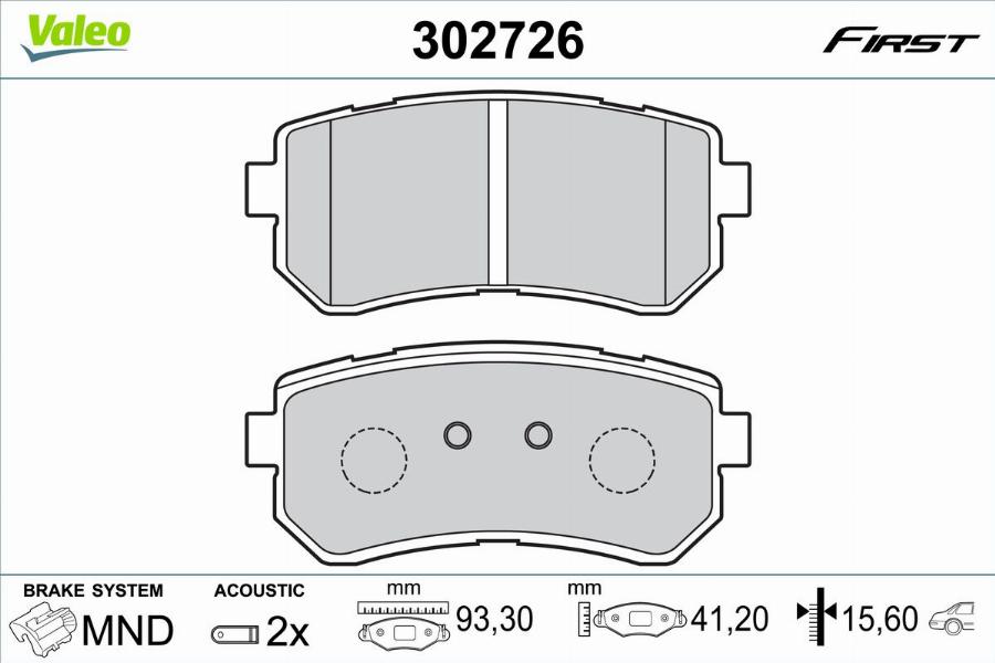 Valeo 302726 - Kit de plaquettes de frein, frein à disque cwaw.fr