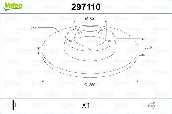 Valeo 297110 - Disque de frein cwaw.fr