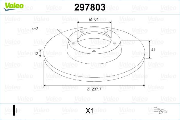 Valeo 297803 - Disque de frein cwaw.fr