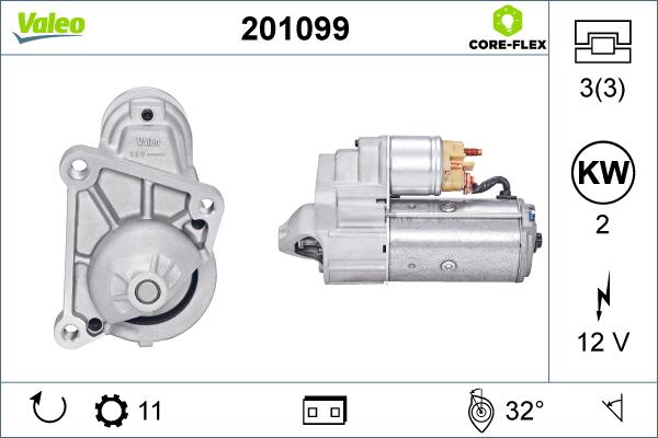 Valeo 201099 - Démarreur cwaw.fr