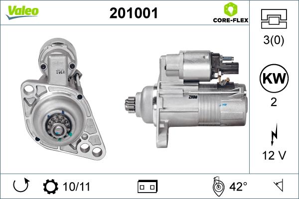 Valeo 201001 - Démarreur cwaw.fr