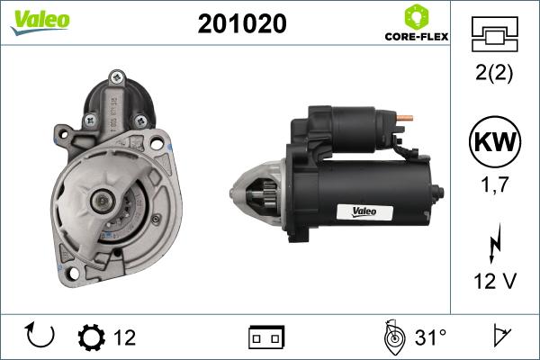 Valeo 201020 - Démarreur cwaw.fr