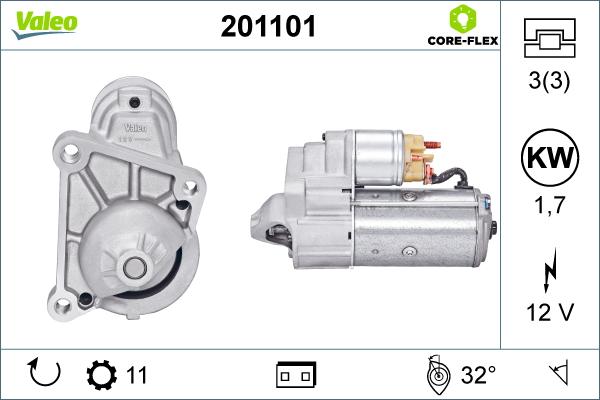 Valeo 201101 - Démarreur cwaw.fr