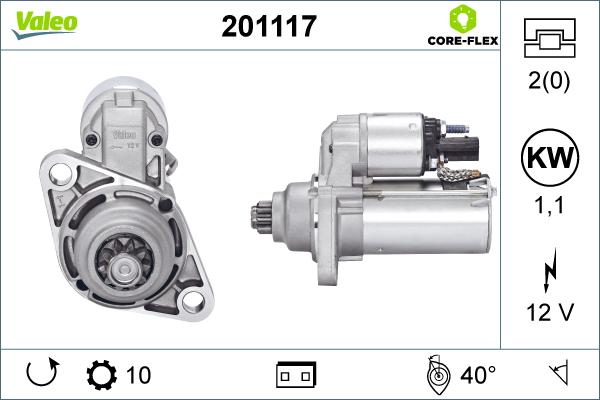 Valeo 201117 - Démarreur cwaw.fr