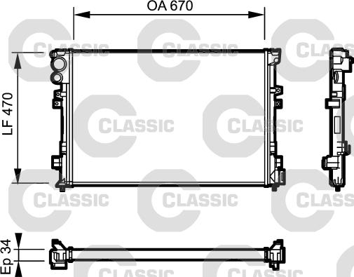 Valeo 231168 - Radiateur, refroidissement du moteur cwaw.fr